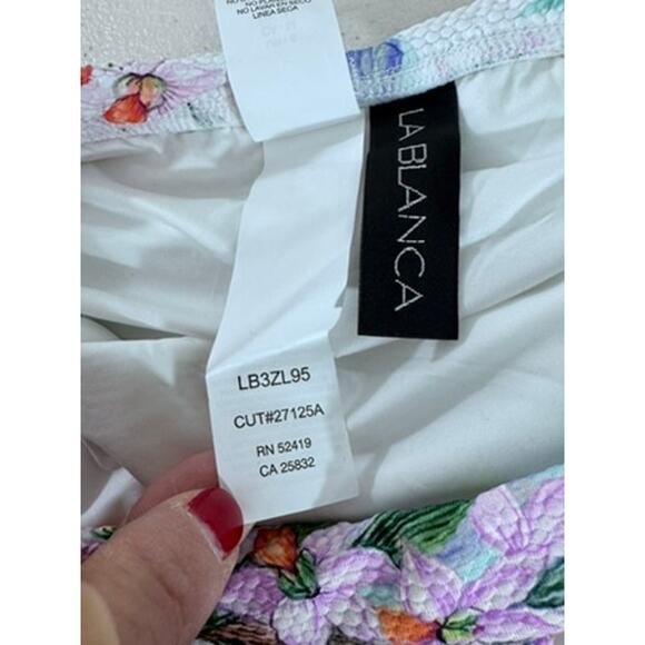 NWT!! "LA BLANCA" Mystic Palms,Shirred Band ,Hipster Bottoms SZ 6,Tropical,Ocean - Picture 5 of 8